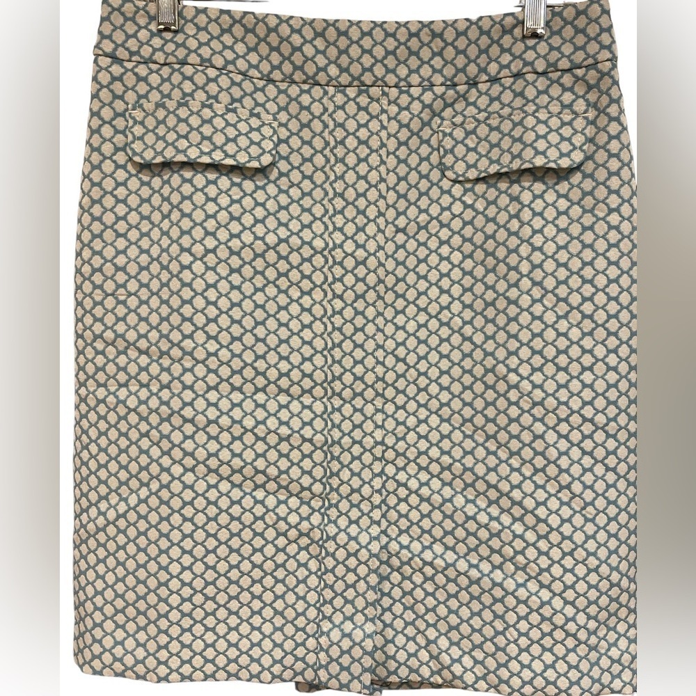 🔥🤍NWOT Gorgeous Ann Taylor size 10P cream/robins egg blue skirt. Beautiful!